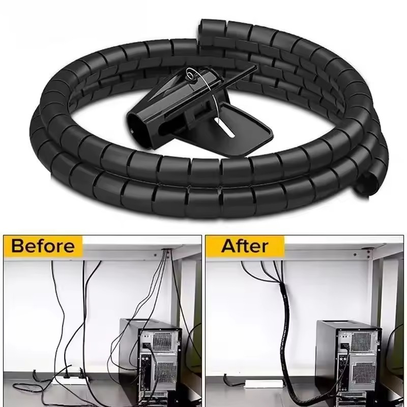 Cable Lock Flexible - Protecteur de câble spiralé flexible 2M/1M,